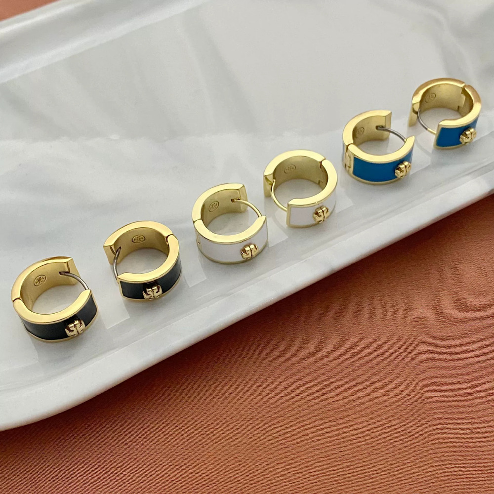 Tory Burch Inlaid Enamel Geometric Earrings for